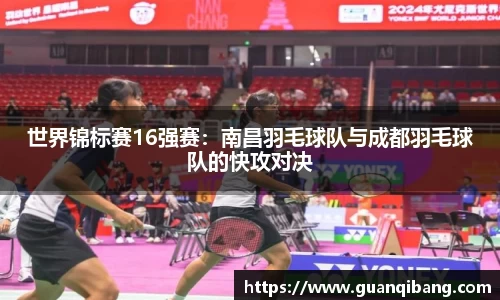 世界锦标赛16强赛：南昌羽毛球队与成都羽毛球队的快攻对决